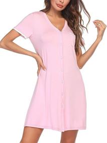 img 3 attached to Ekouaer Women Sleeve Pajama Buttom Women's Clothing and Lingerie, Sleep & Lounge