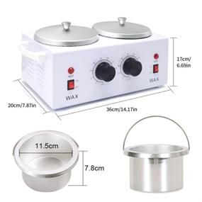 img 3 attached to 🔥 Electric Paraffin Wax Warmer - Double Wax Pot Heater, Professional Dual Melting Device for Hair Removal at Home/Salon/SPA with 100pc Wooden Sticks Kit, Two Adjustable Switches Included