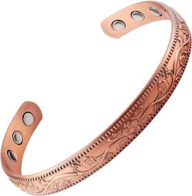 img 4 attached to MAGNETJEWELRYSTORE: Splendor X-Small Copper Bracelet with High Power Magnetic Therapy