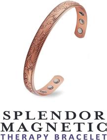 img 2 attached to MAGNETJEWELRYSTORE: Splendor X-Small Copper Bracelet with High Power Magnetic Therapy