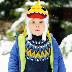 img 3 attached to 🦈 Stay Warm in Style: Nickelodeon Shark Baby Beanie, Winter Hat & Gloves Set for Kids 2-4