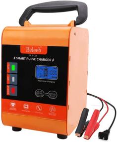 img 4 attached to 🔋 Beleeb Car Battery Charger 12V 24V LCD Display Trickle Pulse 10A Automotive Maintainer for Golf Cart Motorcycle Vehicle Boat Marine SLA RV SUV AGM Gel, 20A max - Portable & Powerful (Orange)
