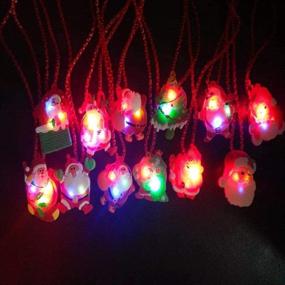 img 1 attached to Christmas LED Light Up Necklace Set - 15 PCS Glow in The Dark Pendant Toys, Perfect Christmas Party Favors for Kids