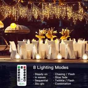 img 2 attached to Ollny Christmas Lights Outdoor Decorations: 396 LED 32FT 8 Modes Icicle 🎄 Lights for Wedding Party Holiday Tree Decor - Remote Controlled Fairy String Lights