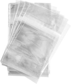 img 2 attached to 📦 100 Clear (A2) (P) Card Resealable Cellophane Bags - 4.625" x 5.75" Size with Tape Strip for Easy Closure