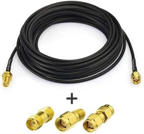 img 4 attached to Superbat 15ft RG174 RF Coaxial Cable with SMA Male to Female Bulkhead Connector + 3pcs SMA Adapter Kit for SDR, Ham Radio, GPS, ADS-B, 3G 4G LTE Antenna and More