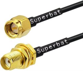 img 3 attached to Superbat 15ft RG174 RF Coaxial Cable with SMA Male to Female Bulkhead Connector + 3pcs SMA Adapter Kit for SDR, Ham Radio, GPS, ADS-B, 3G 4G LTE Antenna and More