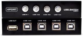 img 1 attached to 🔁 OLLGEN 4 Port USB 2.0 Sharing Switch Box Hub - Share 4 USB Devices for Printer, Scanner, Camera, and Keyboard (4 Port)