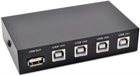 img 2 attached to 🔁 OLLGEN 4 Port USB 2.0 Sharing Switch Box Hub - Share 4 USB Devices for Printer, Scanner, Camera, and Keyboard (4 Port)