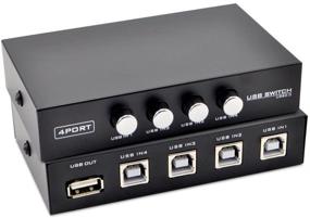 img 4 attached to 🔁 OLLGEN 4 Port USB 2.0 Sharing Switch Box Hub - Share 4 USB Devices for Printer, Scanner, Camera, and Keyboard (4 Port)