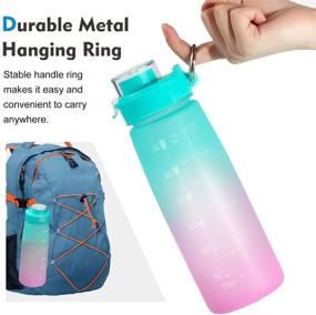 img 1 attached to 🏋️ HOOFUN Motivational Sports Water Bottle: Stay Hydrated with Bottled Joy 27oz 800ml Leakproof Fitness Water Bottle with Time Marker and Measure Scale - Ideal for Women and Men at School, Office, Gym, and Outdoors