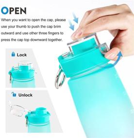 img 2 attached to 🏋️ HOOFUN Motivational Sports Water Bottle: Stay Hydrated with Bottled Joy 27oz 800ml Leakproof Fitness Water Bottle with Time Marker and Measure Scale - Ideal for Women and Men at School, Office, Gym, and Outdoors