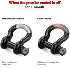 img 1 attached to 🔒 LIBERRWAY Shackles 3/4&quot; (2 Pack) 57,000 lbs Break Strength with 7/8&#39;&#39; Pin D Ring Shackle - Rugged Off Road Shackles for Heavy Duty Vehicle Recovery, Black