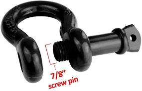 img 3 attached to 🔒 LIBERRWAY Shackles 3/4&quot; (2 Pack) 57,000 lbs Break Strength with 7/8&#39;&#39; Pin D Ring Shackle - Rugged Off Road Shackles for Heavy Duty Vehicle Recovery, Black