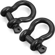 🔒 liberrway shackles 3/4&quot; (2 pack) 57,000 lbs break strength with 7/8&#39;&#39; pin d ring shackle - rugged off road shackles for heavy duty vehicle recovery, black logo