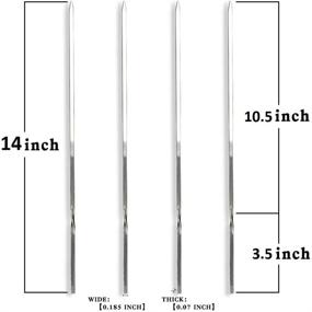 img 3 attached to 🔥 KUMOOM 14-Inch Stainless Steel BBQ Skewers - Flat Metal Grilling Sticks, Durable & Reusable, Ideal for Barbecue, Kabob, Shish (Set of 15)