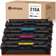 high-quality hipage (no chip) toner cartridge replacement for hp 215a series - 4-pack (1 black, 1 cyan, 1 magenta, 1 yellow): compatible with color laser pro mfp m182nw m183fw m155 printer logo