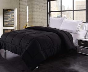 img 3 attached to 🛏️ Ghooss Black Bedding Down Alternative Comforter: Hotel Quality Luxury Quilt with Corner Tabs - All Season, Queen Size