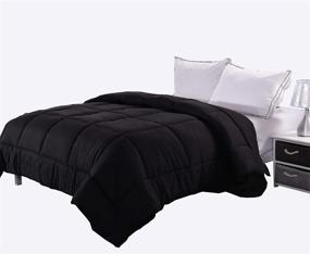 img 4 attached to 🛏️ Ghooss Black Bedding Down Alternative Comforter: Hotel Quality Luxury Quilt with Corner Tabs - All Season, Queen Size