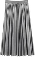 👗 sunfura women's leather elastic pleated skirts, perfect for women's clothing logo