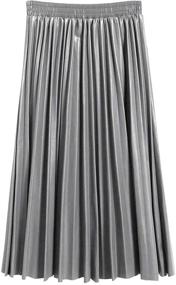 img 4 attached to 👗 SUNFURA Women's Leather Elastic Pleated Skirts, Perfect for Women's Clothing