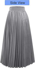 img 2 attached to 👗 SUNFURA Women's Leather Elastic Pleated Skirts, Perfect for Women's Clothing