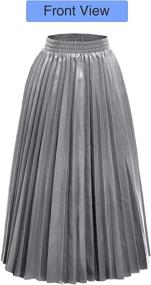 img 3 attached to 👗 SUNFURA Women's Leather Elastic Pleated Skirts, Perfect for Women's Clothing