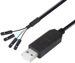 img 4 attached to DTECH USB to TTL Serial Adapter Cable 4 Pin 0.1 inch TX RX Signal with PL2303 Prolific Chip (6ft, Black): Windows 10 8 7 XP Vista Compatible