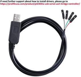 img 3 attached to DTECH USB to TTL Serial Adapter Cable 4 Pin 0.1 inch TX RX Signal with PL2303 Prolific Chip (6ft, Black): Windows 10 8 7 XP Vista Compatible