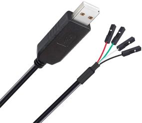 img 1 attached to DTECH USB to TTL Serial Adapter Cable 4 Pin 0.1 inch TX RX Signal with PL2303 Prolific Chip (6ft, Black): Windows 10 8 7 XP Vista Compatible