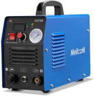🔥 mellcom cut50 welding machine - 50 amp plasma cutter, 110/220v dual voltage, 1/2 inch clean cut - portable with lcd display cutting machine logo