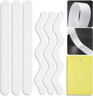 24 pcs senbos anti slip shower stickers - straight & wave shaped non-slip safety bathtub strips with adhesive decals and premium scraper - ideal for bathtubs, pools, showers, stairs, and ladders logo