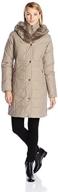 🧥 larry levine women's three-quarter-length down-filled coat with hood logo