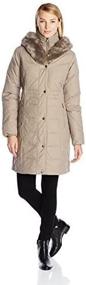 img 1 attached to 🧥 Larry Levine Women's Three-Quarter-Length Down-Filled Coat with Hood