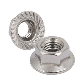 img 1 attached to 🔩 S Sydien M10 x 1.5mm 304 Stainless Steel Flange Nuts Serrated Hex Bright Finish Lock Nut - Pack of 50