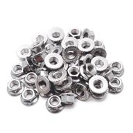 🔩 s sydien m10 x 1.5mm 304 stainless steel flange nuts serrated hex bright finish lock nut - pack of 50 logo