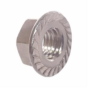 img 2 attached to 🔩 S Sydien M10 x 1.5mm 304 Stainless Steel Flange Nuts Serrated Hex Bright Finish Lock Nut - Pack of 50