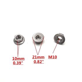 img 3 attached to 🔩 S Sydien M10 x 1.5mm 304 Stainless Steel Flange Nuts Serrated Hex Bright Finish Lock Nut - Pack of 50