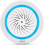 улучшенная сирена z-wave plus: neo smart siren с usb-зарядкой, мигающими сигналами и резервным аккумулятором - совместима с smartthings (синий) логотип