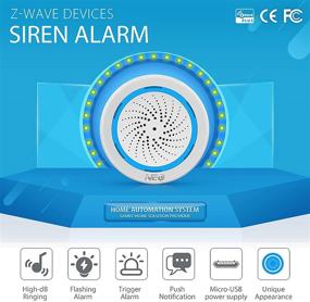 img 3 attached to Улучшенная сирена Z-Wave Plus: NEO Smart Siren с USB-зарядкой, мигающими сигналами и резервным аккумулятором - совместима с SmartThings (синий)