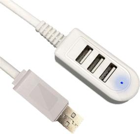 img 4 attached to 💻 USB Hub 3.0 Splitter with 3.9ft Extension Cable – High-Speed Charging for Surface Pro, Laptop, PS4, and More