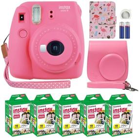 img 4 attached to Фотоаппарат Fujifilm Instax Mini 9 в розовом цвете Фламинго с подарочным чехлом, набором пленки Fuji Instax (50 листов) и дизайнерским альбомом для фотографий Fuji Instax Mini 9.