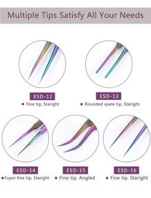 img 1 attached to 🌈 BELLARMOR Rainbow Stainless Steel Tweezers Kit: Precision Set for Eyelash Extension, Facial Hair, Eyebrows, Nail Art - 5 PCS
