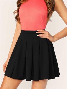 img 2 attached to Floerns Women's High-Waisted Zipper Skater Skirt - Trendy Women's Clothing in Skirts