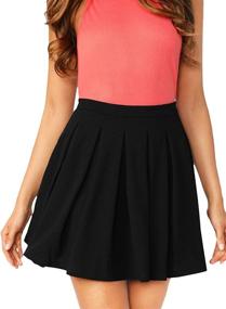 img 4 attached to Floerns Women's High-Waisted Zipper Skater Skirt - Trendy Women's Clothing in Skirts