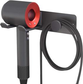 img 4 attached to 🏻 FLE Hair Dryer Holder Wall Mounted: Stylish Stainless Steel Rack for Dyson Supersonic Hair Dryer - Black