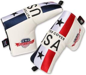 img 1 attached to Craftsman Golf USA US Flag Blade Putter Cover Headcover with Magnetic Closure for Scotty Cameron Odyssey