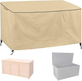 img 4 attached to Protective Khaki AlaSou Deck Box Cover: Straps & Handles Included - Fits Most Deck Boxes, 62in