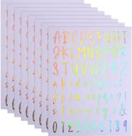 8 sheets alphabet number stickers hardware logo