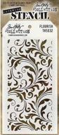 🎨 stampers anonymous tim holtz layered flourish stencil: high-quality 4.125 x 8.5 white design tool logo